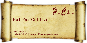 Hollós Csilla névjegykártya